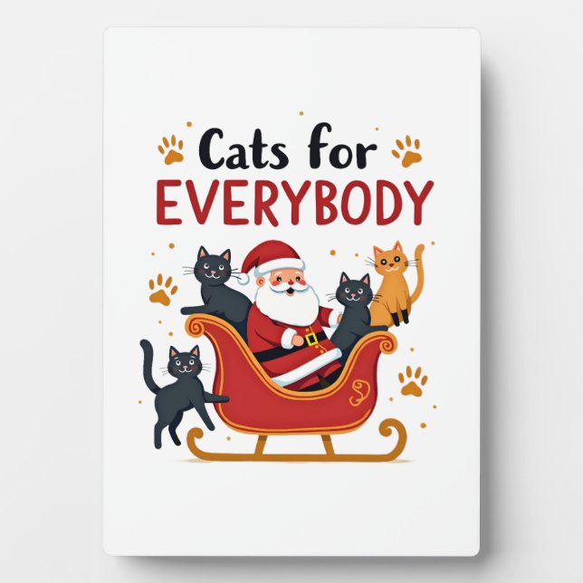 Cats For Everybody Christmas Cat Funny Xmas Women  Fotoplatte (Vorderseite)