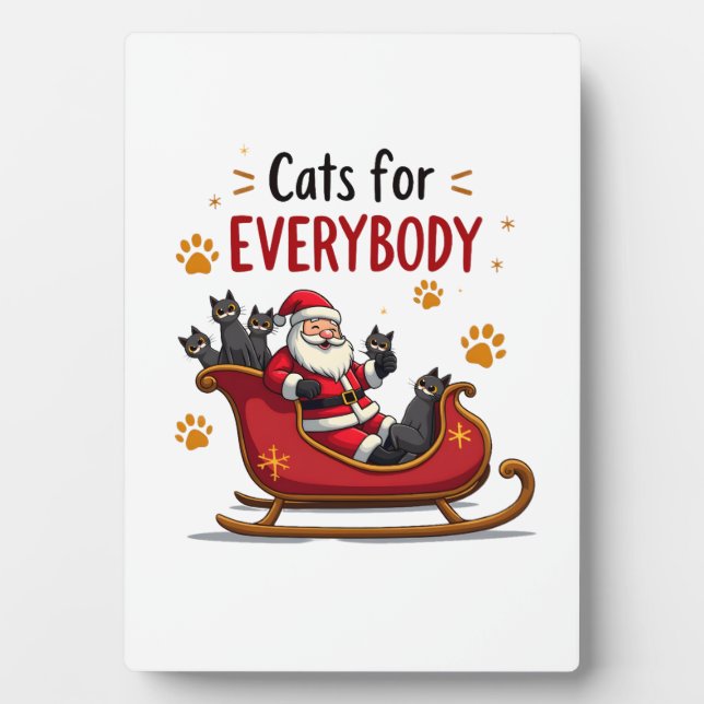 Cats For Everybody Christmas Cat Funny Xmas Women  Fotoplatte (Vorderseite)