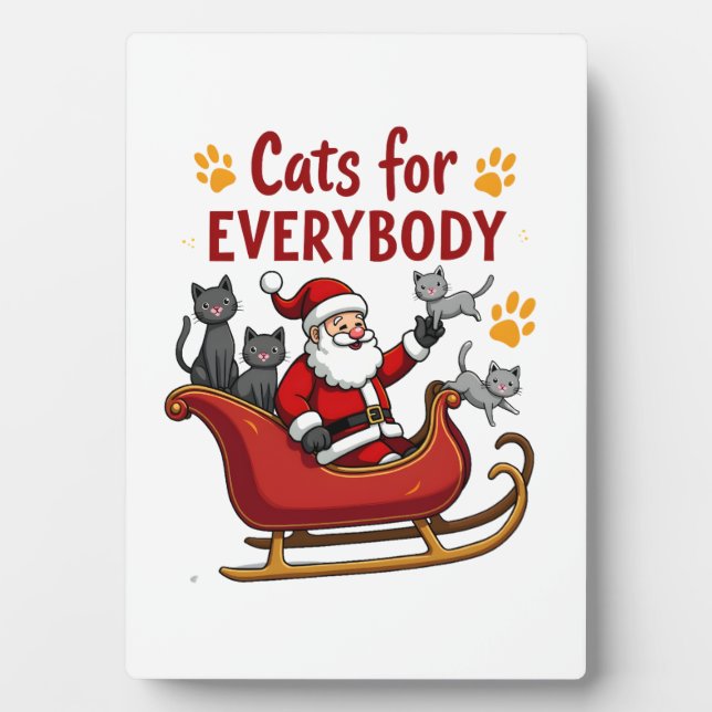 Cats For Everybody Christmas Cat Funny Xmas Women  Fotoplatte (Vorderseite)