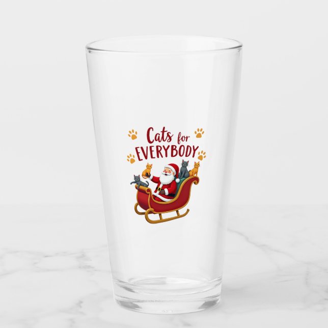 Cats For Everybody Christmas Cat Funny Xmas Women  Glas (Vorderseite)