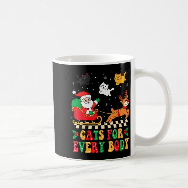 Cats For Everybody Christmas Cat Funny Xmas Women  Kaffeetasse (Rechts)