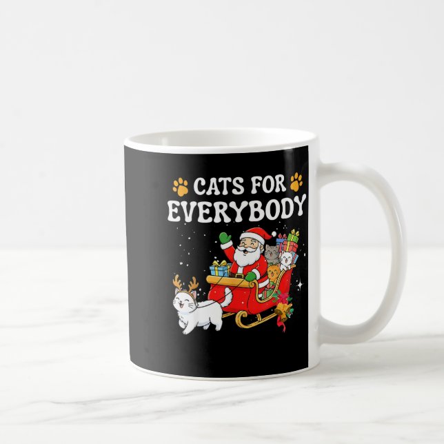 Cats For Everybody Christmas Cat Funny Xmas Women  Kaffeetasse (Rechts)