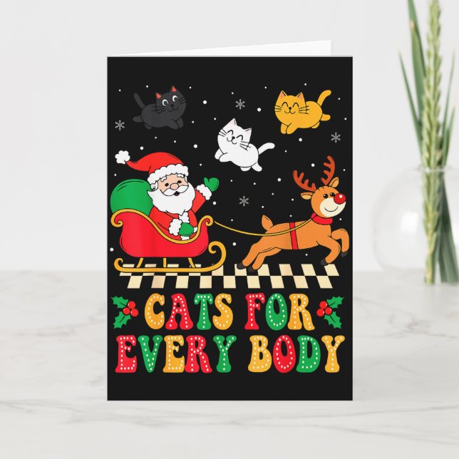 Cats For Everybody Christmas Cat Funny Xmas Women  Karte (Vorderseite)