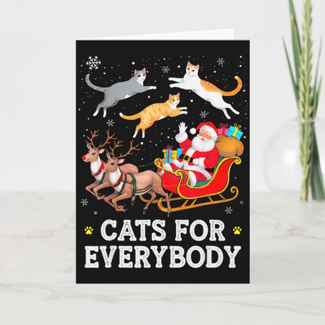 Cats For Everybody Christmas Cat Funny Xmas Women  Karte (Vorderseite)