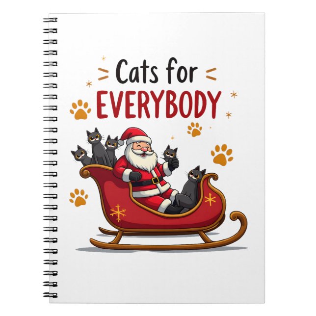Cats For Everybody Christmas Cat Funny Xmas Women  Notizblock (Vorderseite)