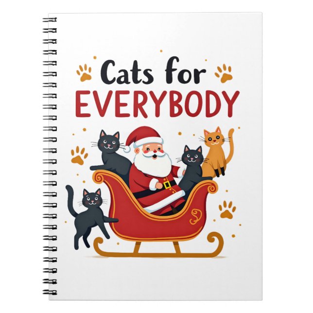 Cats For Everybody Christmas Cat Funny Xmas Women  Notizblock (Vorderseite)