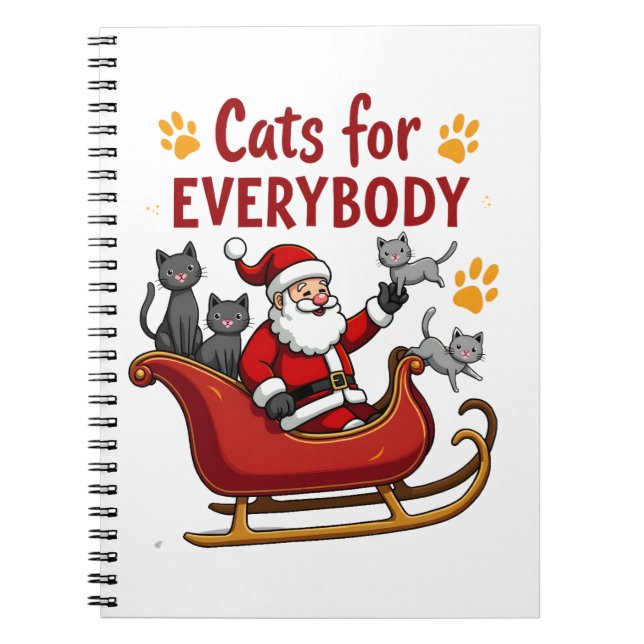 Cats For Everybody Christmas Cat Funny Xmas Women  Notizblock (Vorderseite)