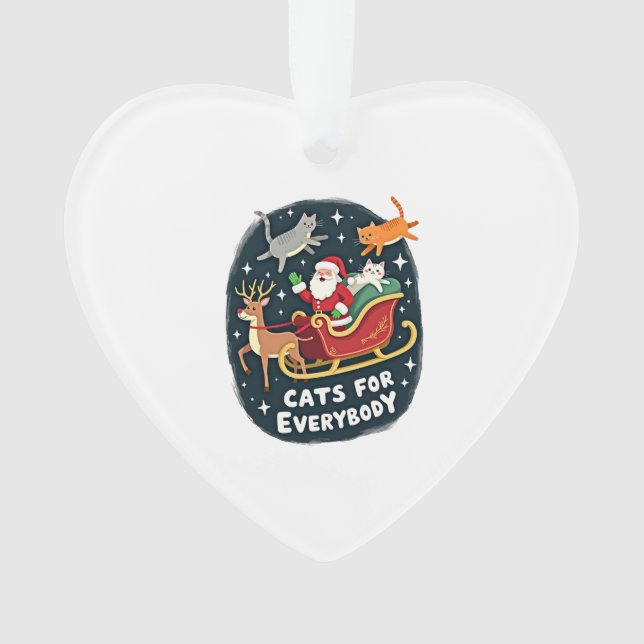 Cats For Everybody Christmas Cat Funny Xmas Women  Ornament (Vorderseite)