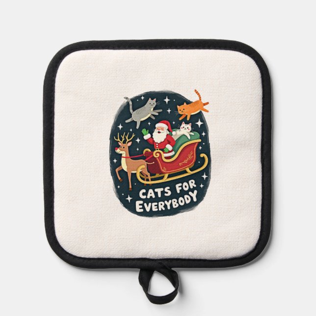 Cats For Everybody Christmas Cat Funny Xmas Women  Topflappen (Vorderseite)