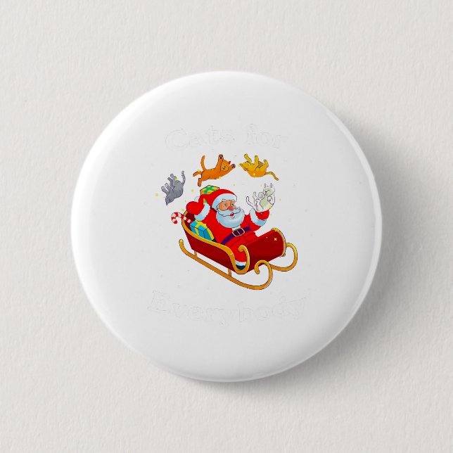 Cats for Everybody Christmas Cat Lover Button (Vorderseite)