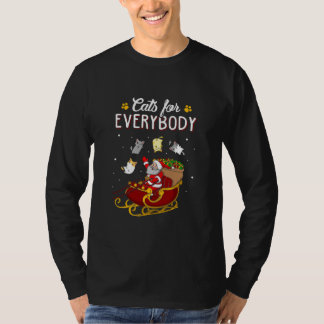 Cats For Everybody Christmas Cat Lover T-Shirt