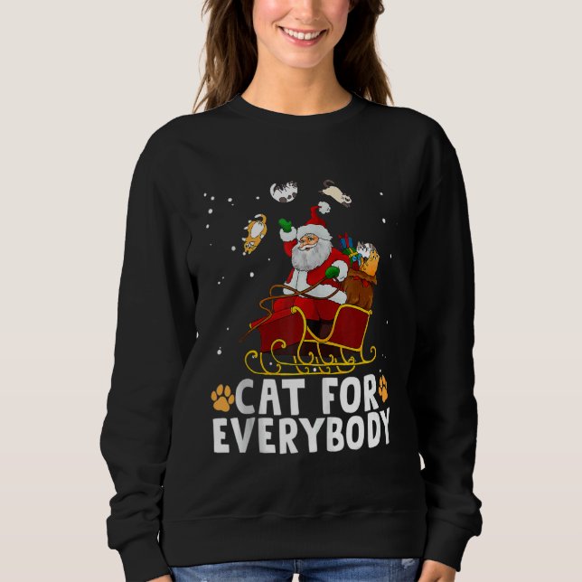 Cats For Everybody Christmas Pajamas X mas Ugly Wo Sweatshirt (Vorderseite)