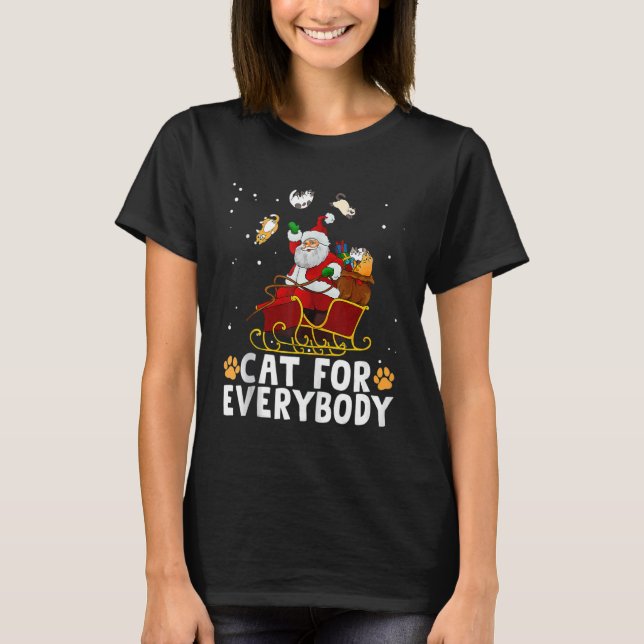 Cats For Everybody Christmas Pajamas X mas Ugly Wo T-Shirt (Vorderseite)