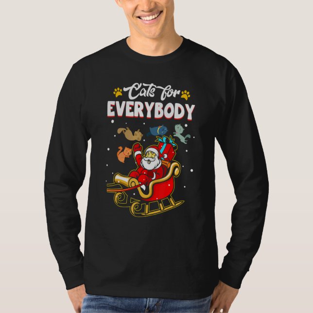 Cats For Everybody Christmas Ugly Sweater Matching T-Shirt (Vorderseite)