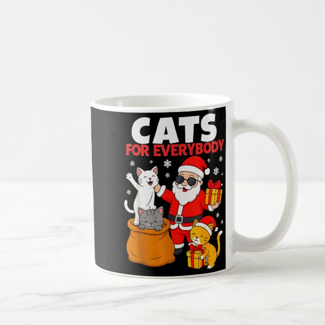 Cats For Everybody Funny Christmas Cat Xmas Santa  Kaffeetasse (Rechts)