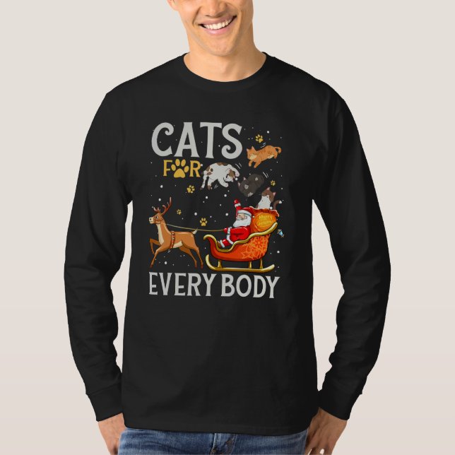 Cats For Everybody Santa  Christmas PJs Xmas Women T-Shirt (Vorderseite)