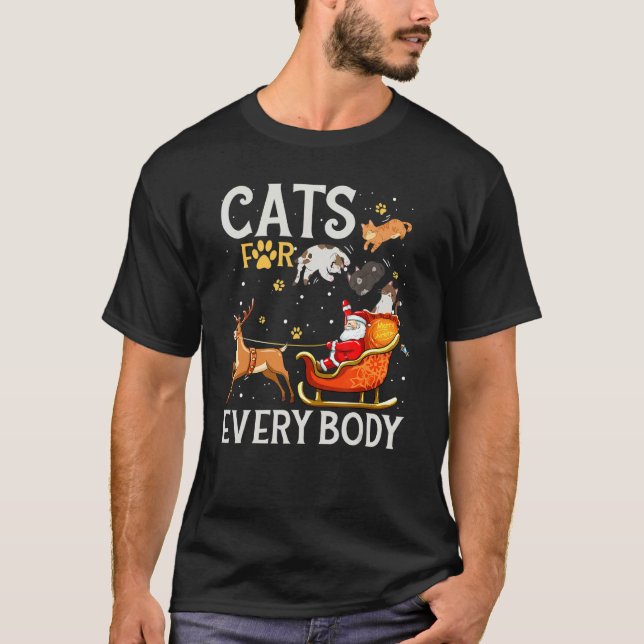 Cats For Everybody Santa  Christmas PJs Xmas Women T-Shirt (Vorderseite)
