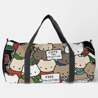 Cats for Palestine – Kawaii Cats for Justice Duffle Bag