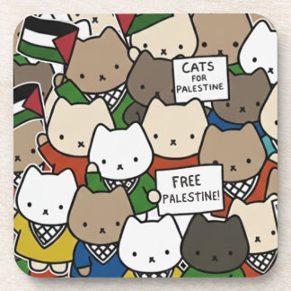 Cats for Palestine – Kawaii Cats for Justice Getränkeuntersetzer