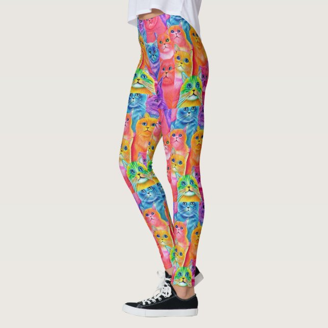 Cats Friends Colorful Fun Leggings (Links)