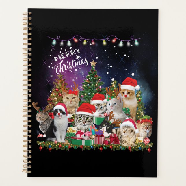 Cats Frohe Weihnachten Licht Planer (Vorderseite)