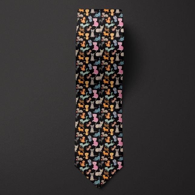 Cats für Schwarze Cartoon Krawatte (Von Creator hochgeladen)