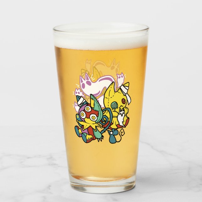 Cats Halloween Art: paw-sehenswert erschreckend Glas (Vorne (Gefüllt))