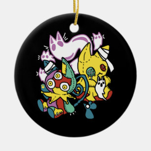 Cats Halloween Art: paw-sehenswert erschreckend Keramik Ornament