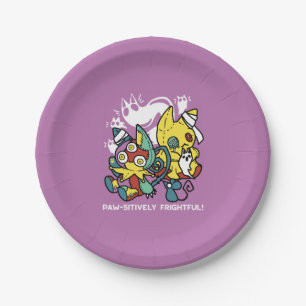 Cats Halloween Art: paw-sehenswert erschreckend Pappteller