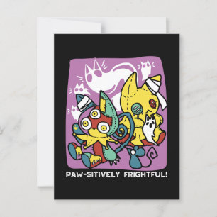 Cats Halloween Art: paw-sehenswert erschreckend Postkarte