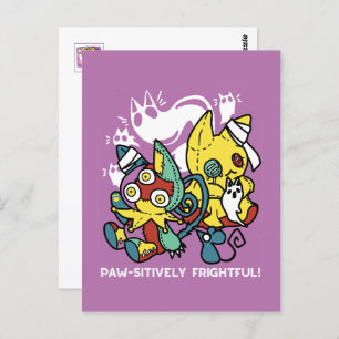 Cats Halloween Art: paw-sehenswert erschreckend Postkarte