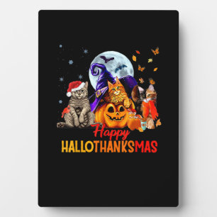 Cats Happy Hallothanksmas Halloween Erntedank C Fotoplatte