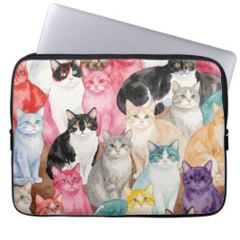 Cats in Multicolour laptop case