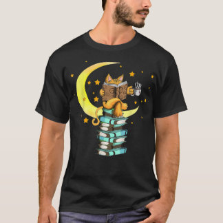 Cats Kaffee lesen Kat Bücher lesen Stubenter Küche T-Shirt