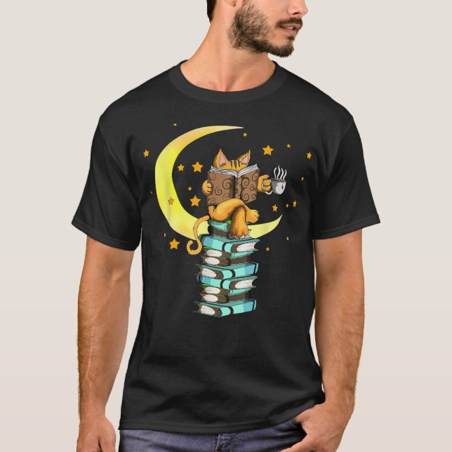 Cats Kaffee lesen Kat Bücher lesen Stubenter Küche T-Shirt (Vorderseite)