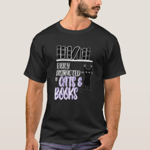 Cats Kaffee und Bücher Ironic Pet T-Shirt