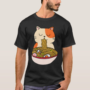 Cats Kawaii Eating Ramen Japanisch Ästhetik T-Shirt