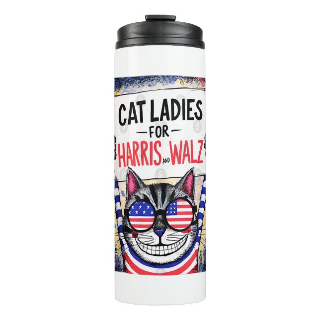 Cats Ladys for Harris Walz Thermosbecher (Vorderseite)