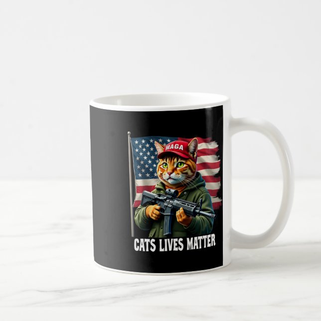 Cats Lives Problem Funny Trump 2024 Cat Voting Tru Kaffeetasse (Rechts)
