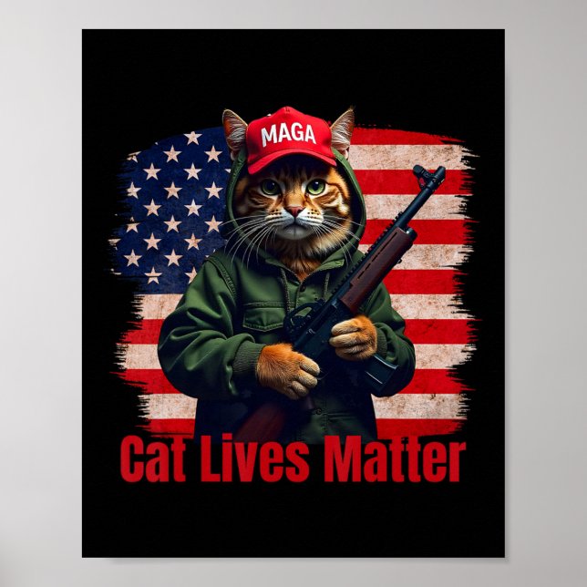 Cats Lives Problem Funny Trump 2024 Cat Voting Tru Poster (Vorne)