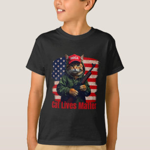 Cats Lives Problem Funny Trump 2024 Cat Voting Tru T-Shirt
