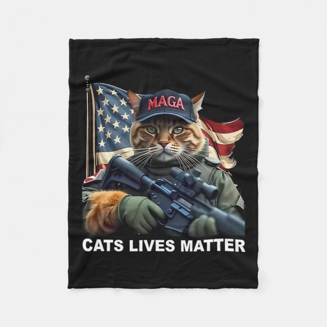 Cats Lives Problem Funny Trump 2024 Katze Fleecedecke (Vorderseite)