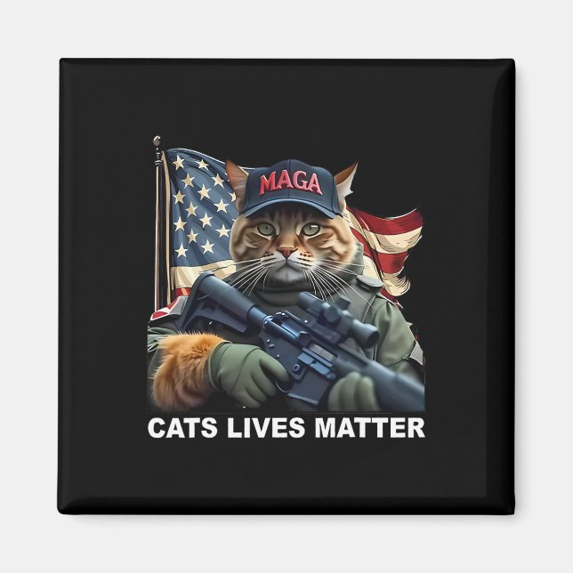 Cats Lives Problem Funny Trump 2024 Katze Magnet (Vorne)