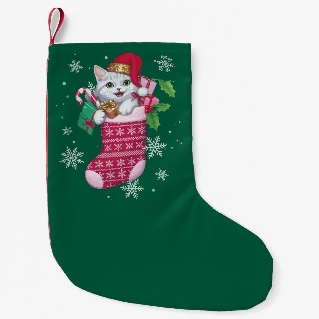 Cats Lover Christmas Funny Cats Besitzer Kleiner Weihnachtsstrumpf (Vorderseite)