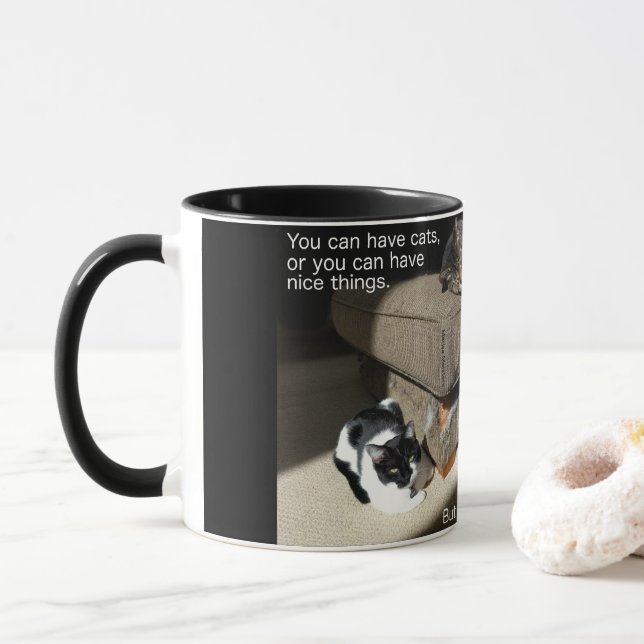 Cats Meme Coffee Tasse (Mit Donut)