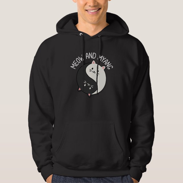 Cats Meow And Myang Chinese Yin Yang Cat Hoodie (Vorderseite)