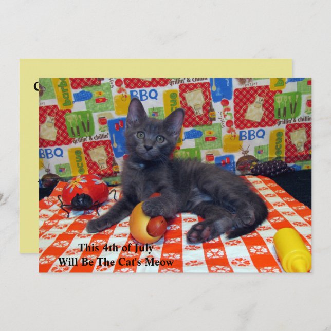 Cat's Meow - GRILLEN Party Einladung (Vorne/Hinten)