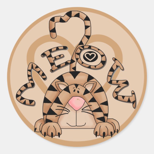 Cat's Meow Runder Aufkleber (Vorderseite)