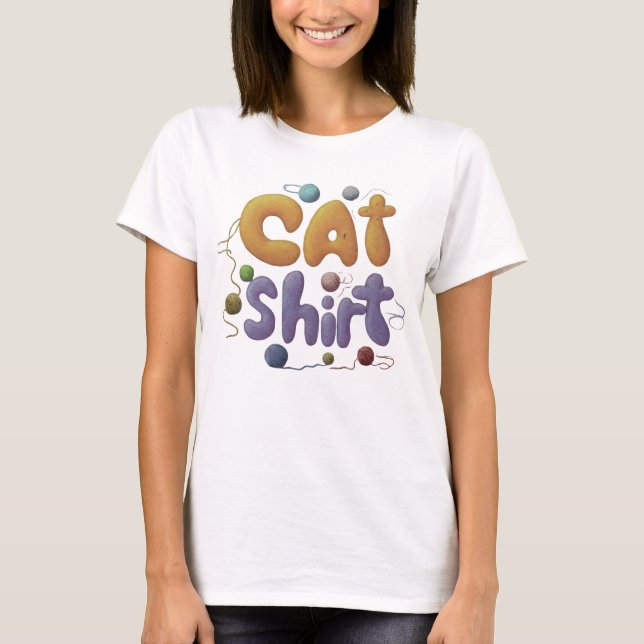Cat's Meow-T - Shirt: Ein schlichter Stil T-Shirt (Vorderseite)