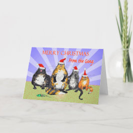 Cats, Merry Christmas from the gang, humor Feiertagskarte